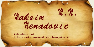 Maksim Nenadović vizit kartica